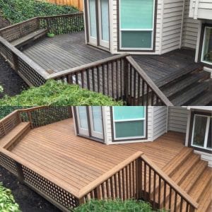 deck cleaning before and after